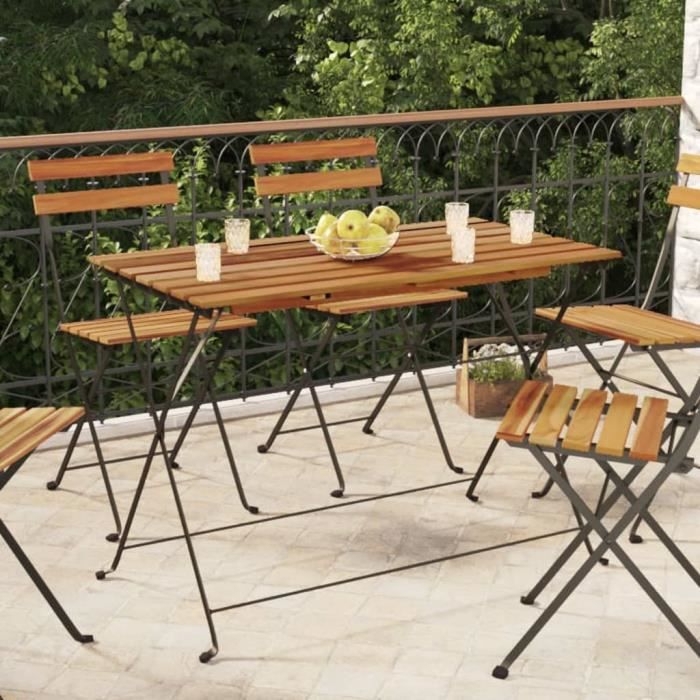 Ensemble bistrot 2 pcs Huile Naturelle Bois d'Acacia Massif | Leroy Merlin Ensemble bistrot 2 pcs Huile Naturelle Bois d'Acacia Massif | Leroy Merlin