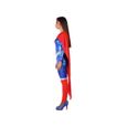 Déguisement Captain Comics Femme XL - ATOSA - Costume Super Héroïne - Combinaison bleue et cape rouge-1