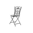 Lot de 2 chaises de jardin en fer forgé - PEGANE - Noir - Extérieur - Dimensions 39x93x50cm-1