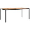 "SALE 2024" Table de jardin - JMS - 190x90x75 cm Résine tressée et bois acacia Noir 139,55,Kg-1