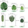 60 Feuilles artificielles de 6 Types différents , Imitation de Plantes Tropicales pour décoration-1
