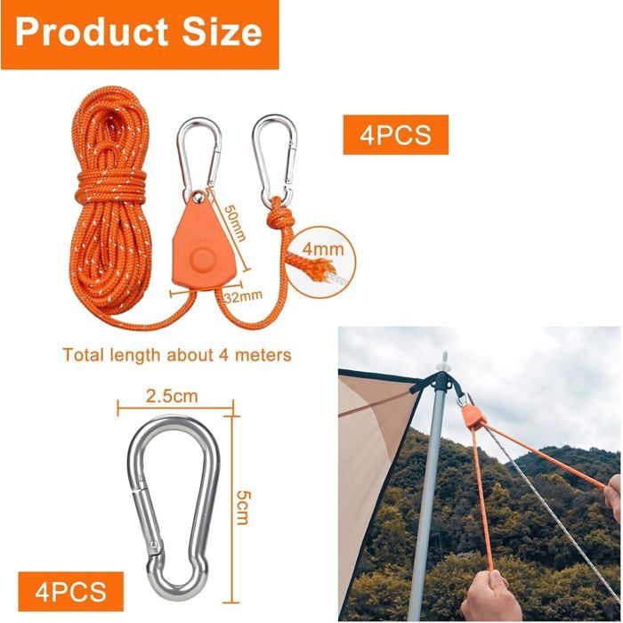 Generic Lot De 12 Tendeurs De Corde à Vent En Alliage D