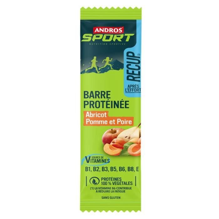 Andros Sport - Barre énergétique protéinéee Abricot pomme et poire