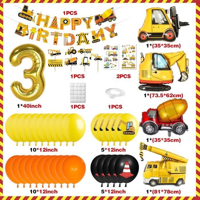 Decoration Anniversaire Chantier 3 Ans, Construction De Ballon Chantier Decoration Anniversaire Chantier 3 Ans, Construction De Ballon Chantier