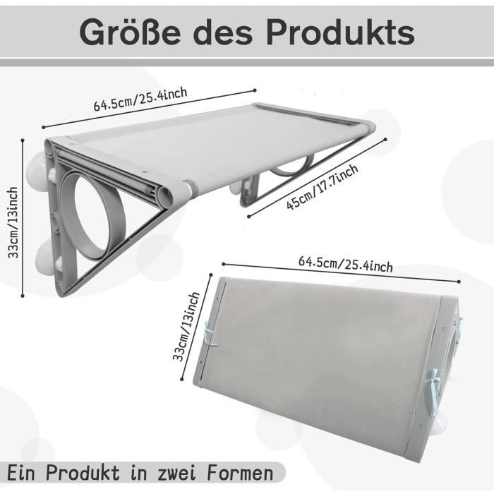 Hamac Pour Chat Sur Fenêtre - Lit Suspendu Jusqu'à 20kg - Installation Facile