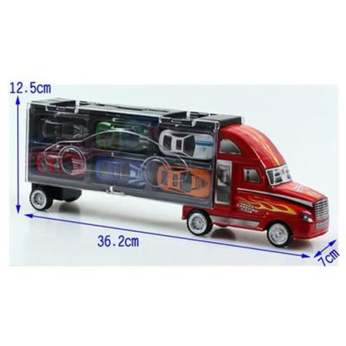 SIXRUN Camion Porte-Voitures Avec 3 Mini-Véhicules – Jouet De Transport Et Secours Pour Enfants De 3 à 6 Ans, Solide Et Sécurisé