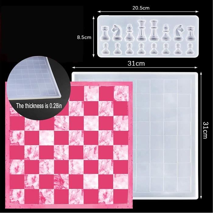 Moule Silicone Pour Résine - Pièces Pour Jeu D'Échecs - 210x90x11 Mm X1 - Perles & Co