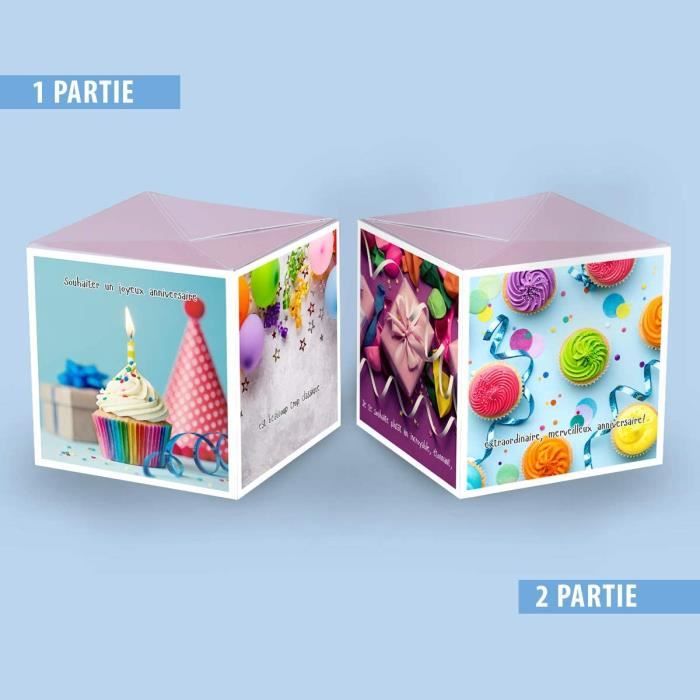 ZWZNBL Carte d'anniversaire à confettis explosifs - Boîte cadeau d