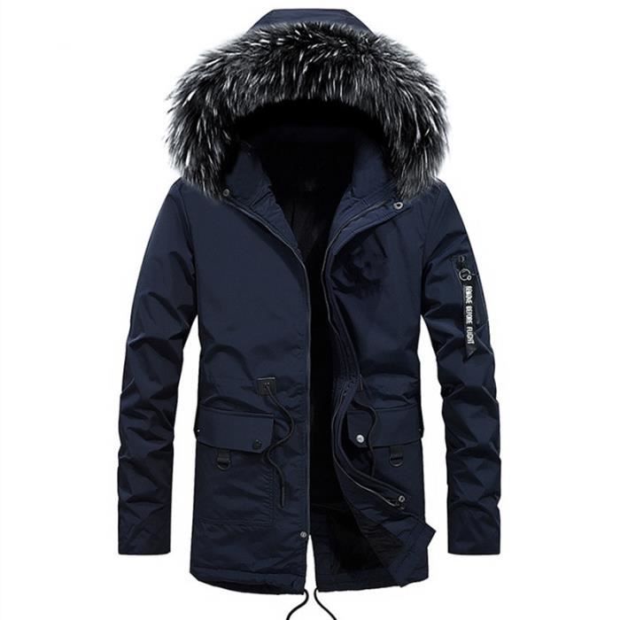 Manteau longue homme a capuche a la mode de plus de velours et manteau  Épaississant Vêtement Masculin Bleu - Cdiscount Prêt-à-Porter