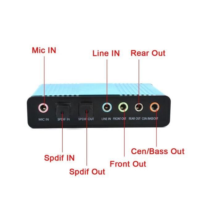 Carte Son Externe USB 5.1 Dolby - Entrée/sortie S/PDIF, Garantie 1 An
