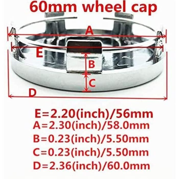 4 pièces Centre de roue de voiture avec emblème, 60mm,couvercle  cache-moyeu, accessoires pour citroën C3 C4 C5 C6 c-quatre