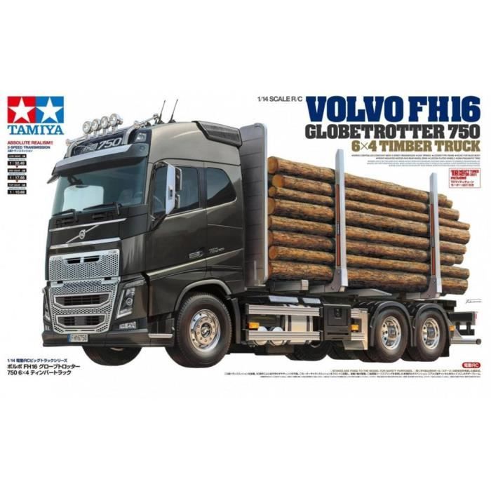 Camion RC Tamiya Volvo FH16 Globtrotter 750 6x4 Timber Truck 56360 1:14  électrique kit à monter 1 pc(s)