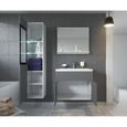 Meuble de salle de bain - Rio - 60x35cm - Gris brillant - LED - Contemporain-2
