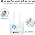 Andven 4G LTE Antenne SMA WiFi Booster,10dBi Haute Gain de L'antenne 4G Amplificateur Adaptateur Modem Récepteur de réseau Récept-2