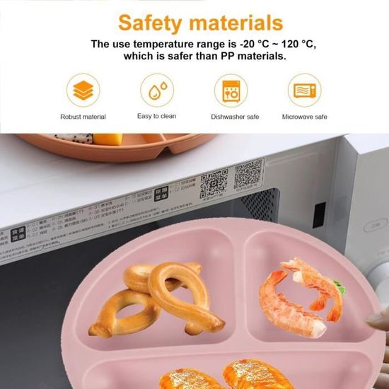 Assiette Pour Bébé En Acier Inoxydable Avec Ventouse Et Couvercle Amovible~p149628764