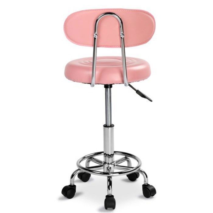 KKTONER Tabouret pivotant Tabouret à roulettes avec dossier réglable en