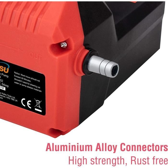Homtone Extracteur Pompe Changement Huile 12V 60W - Pompe Transfert Diesel Pour Bateau, Camion, Voiture (Rouge)