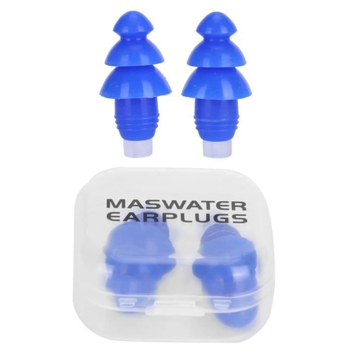 Bouchons d'oreille en silicone - réutilisables - imperméables(bleu + boîte)  - Cdiscount Santé - Mieux vivre