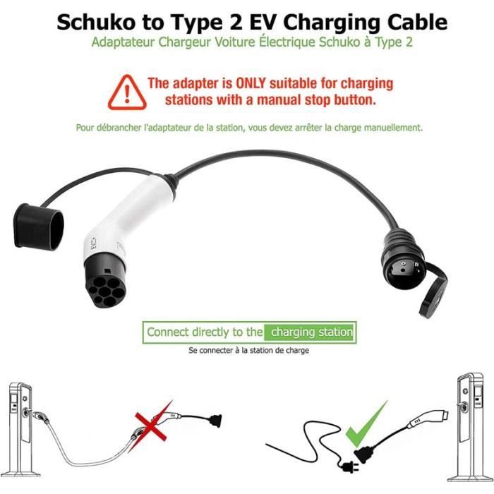 Chargeur EV Portable, 3.5KW Chargeur Voiture Electrique 13A/16A 5m Cable  Recharge Voiture Electrique IEC 62196-2 Type 2-Prise Eu - Cdiscount Auto