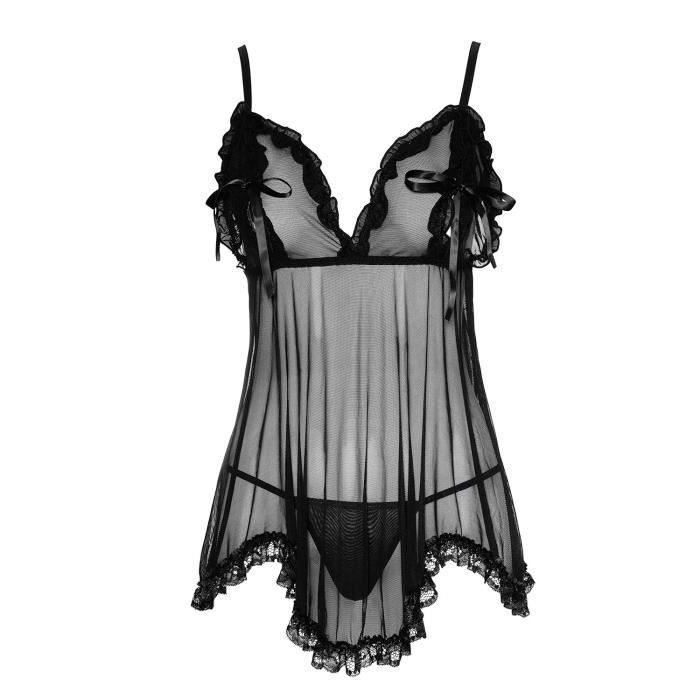 Nuisette - Cottelli - R2740796 - Résille et dentelle - Bonnets ouverts ...