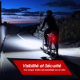 Lampe Velo LED Puissante Rechargeable Arriere - Daffodil LEC510 - Batterie USB, pour VTT Cycle, Sac, Casque, Piéton, Sécurité, Nuit-3