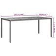 "SALE 2024" Table de jardin - JMS - 190x90x75 cm Résine tressée et bois acacia Noir 139,55,Kg-3