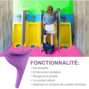 Urinoir De Poche Pour Femme – Rigide, Avec étui – Pipi Debout, Violet – Camping, Rando, Voyages