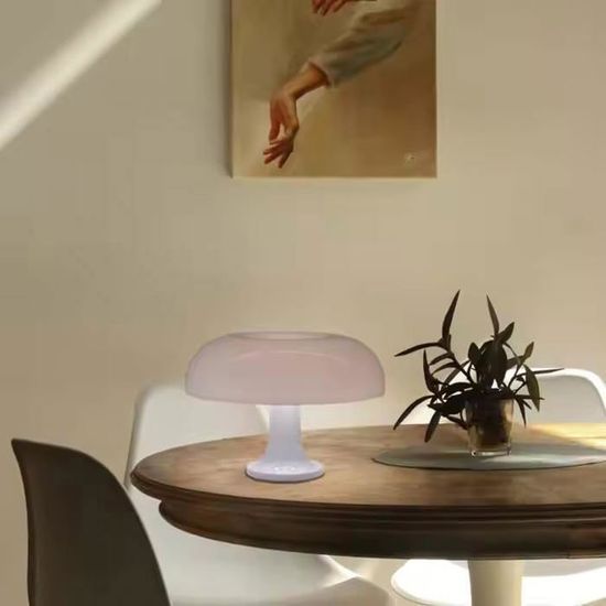 Lampe de table champignon LED rétro, veilleuse d'ambiance à intensité
