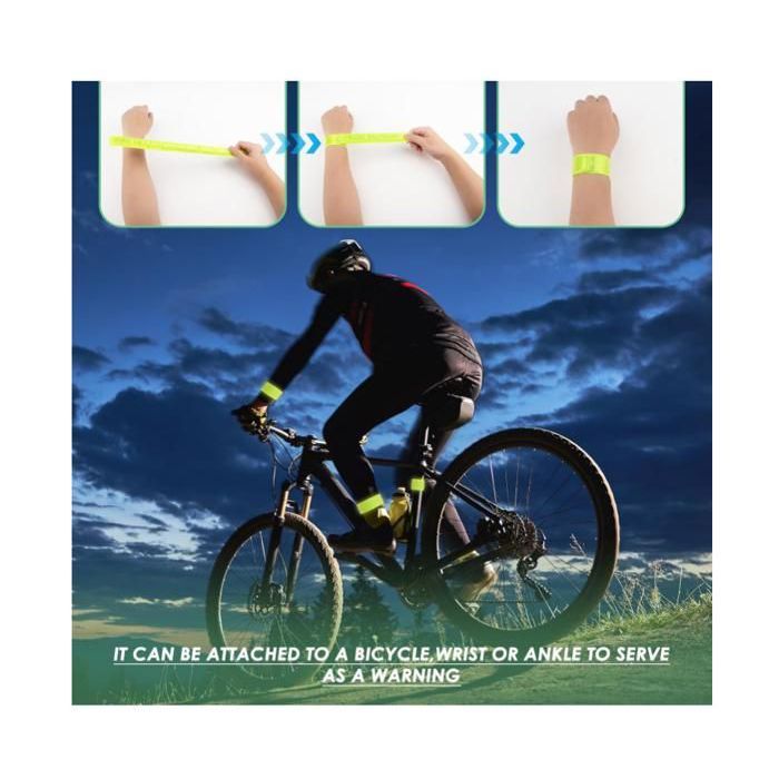 Lot De 10 Brassards Réfléchissants De Sécurité Réglables – Haute Visibilité Pour Enfants Et Adultes – Course, Vélo, Chien