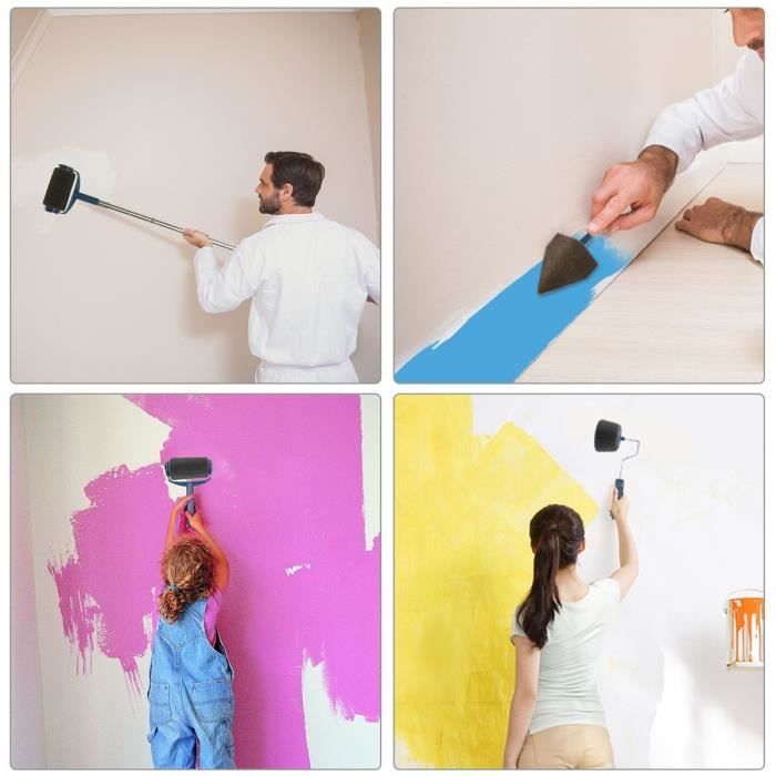 Rouleau de peinture professionnel DERPOL anti-goutte pour murs intérieurs  et extérieurs - TRAHOO - 20 cm - Cdiscount Bricolage