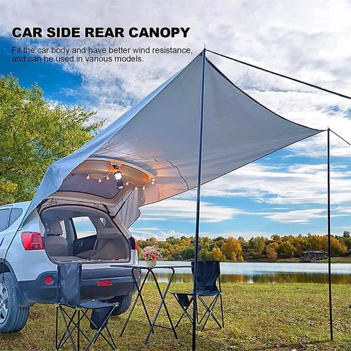 Auvent Pare-Soleil Voiture 200x300 Cm – Tente Hayon SUV Camping-Car Anti-UV Étanche Oxford 210D