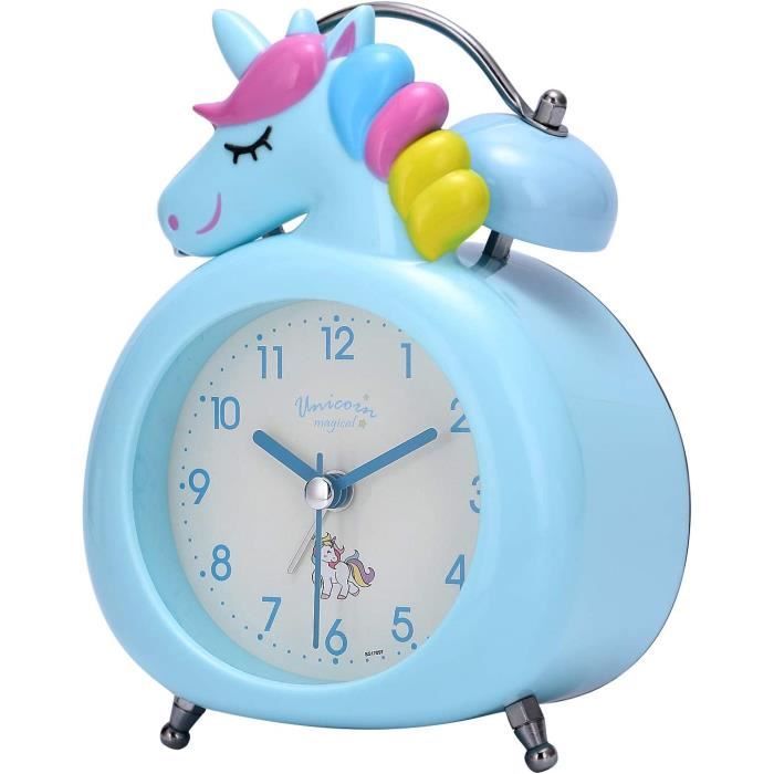 whbage Réveil Stitch Horloge 3D Cartoon Mode Cloche Bleue Alarme