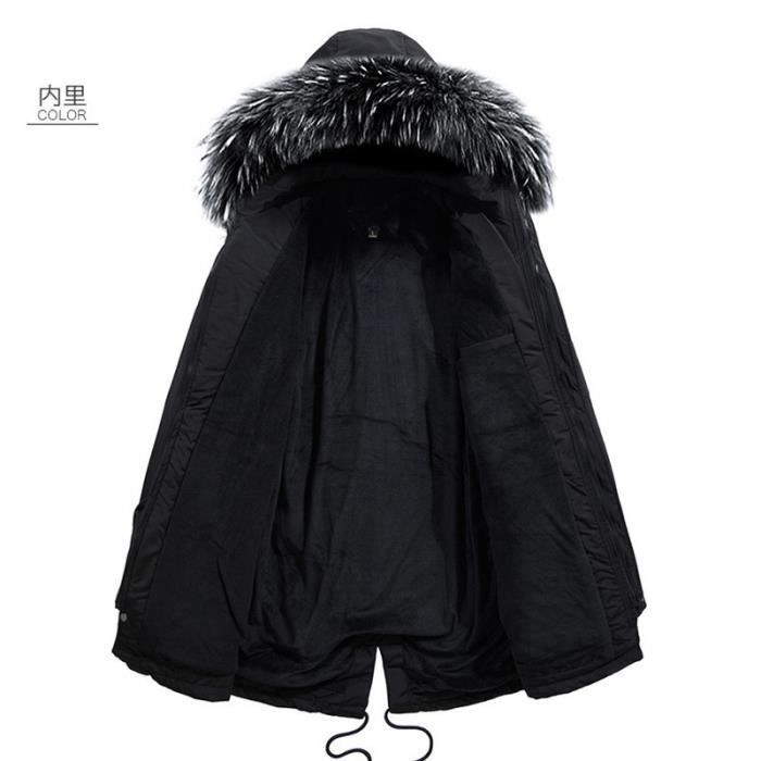 Manteau D'hiver Homme – Long & Chaud – Coupe-vent Imperméable – Capuche à Fourrure – Doublure Polaire - 7