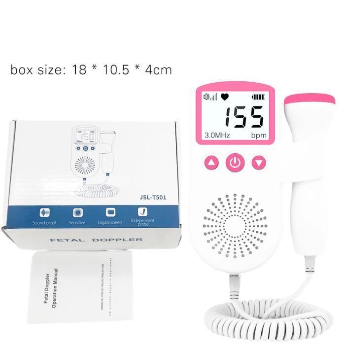 3.0mhz Doppler fœtal portable pour la réduction du bruit à domicile Baby  Heart Monitor pour la grossesse Détecteur portatif de rythme cardiaque de  bébé avec prise casque