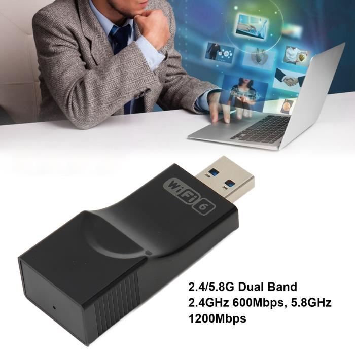 Tbest Adaptateur WiFi 6 Adaptateur USB WiFi 6, clé WiFi USB 3.0 avec Double  Antenne à Gain élevé 2 DBi informatique reseau - Cdiscount Informatique