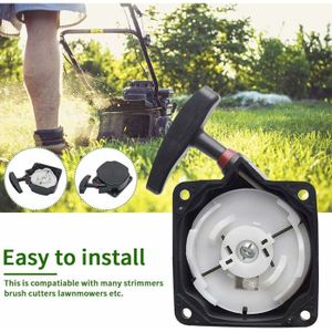 Lanceur De Démarrage à Corde Pour Débroussailleuse - Entraxe 66,5 X 66,5 Mm - Universel, Compatible Avec De Nombreuses Marques (Demon, NAC, FLO, Etc.)