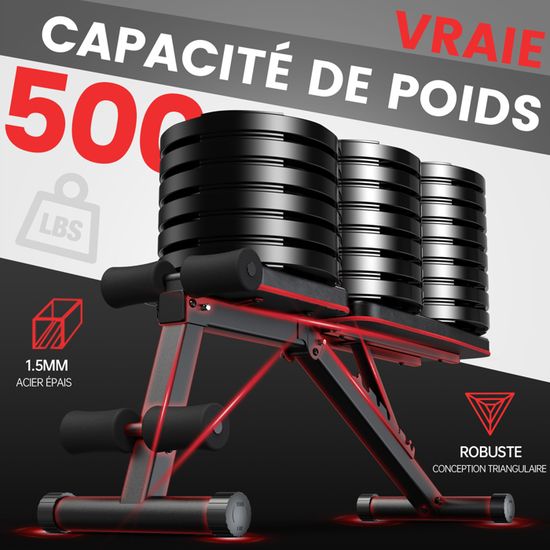 Banc De Musculation Pliable PASYOU PA300 – 7 Positions, 230 Kg, Gain De Place Et Robuste !