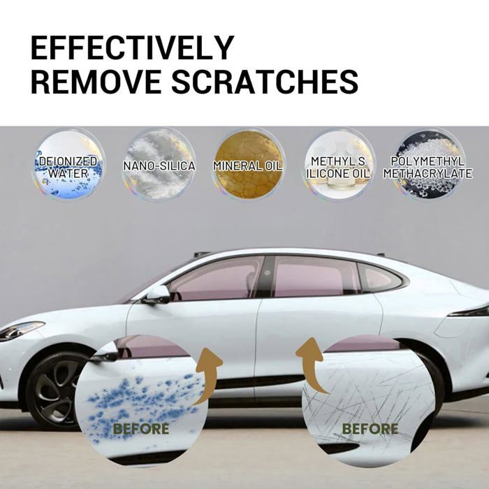 Efface Rayure Profonde Voiture - Crème Réparation Rayures 2025 - 100 Ml Avec Éponge - Pour Toutes Couleurs De Peinture