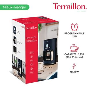 Yabano Cafetière Filtre Électrique Programmable 12 Tasses 1.5L - Maintien Au Chaud Anti-Goutte 900W Noir