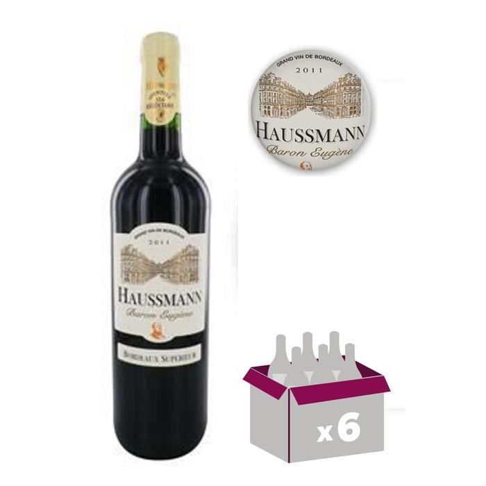 HAUSSMAN Baron Eugène - Bordeaux Supérieur - Vin de Bordeaux - Rouge - 75 cl x6