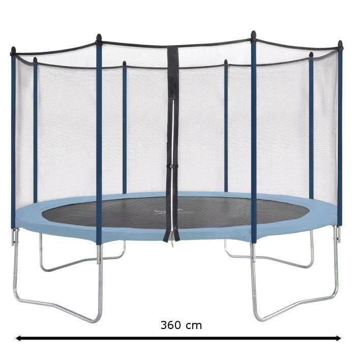 Kangui Cuscino Protettivo Universale Per Trampolino Diametro 360-370 Cm, In PVC E Polietilene, Spessore 18 Mm, 8 Sezioni, Sfoderabile, Colore Rosa E Grigio