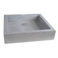 ONDEE - Vasque rectangle à poser TIMBRE - Gris - 40cm - Terrazzo - Sans trop plein-0