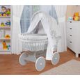 WALDIN Landau-berceau bébé complet - Cadre - roues peintes en gris, gris - points blancs-0