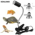 KENLUMO Lampe Tortue - 25W 50W UVA UVB Tortue Terrestre Chauffante Reptiles et Amphibiens pour Aquarium, 360 degrés de rotation-0