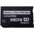 LXSINO PSP Adaptateur Memory Stick, Funturbo Micro SD vers Carte Memory Stick Pro Duo MagicGate pour Sony Playstation Portable, A-0
