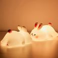 Veilleuse en silicone Big Face Rabbit,Veilleuse enfants,lampe lapin lampe mignonne, 6 couleurs veilleuse ,commande vocale-0