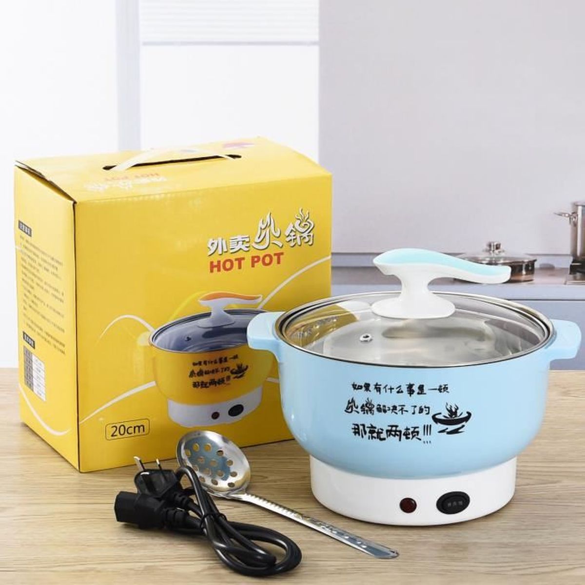 Marmite Électrique Voiture 24V 2L - Poêle Antiadhésive Avec Couvercle - Pour Nouilles, Œufs Et Pâtes En Voyage