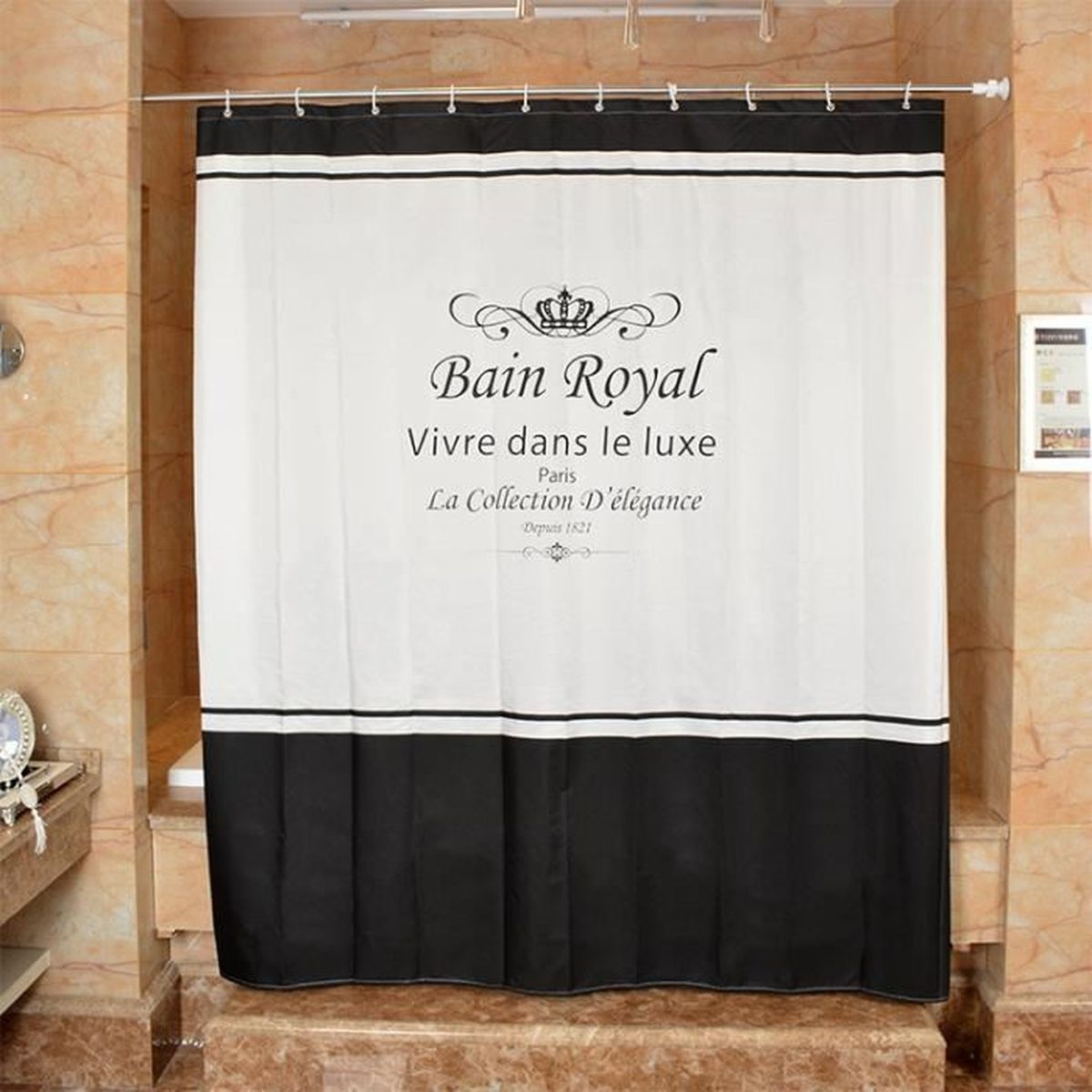 Rideau de salle de bain imperméable rideau de douche tissu en polyester