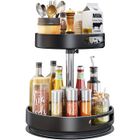 PNUATICM Étagère à Épices 2 Niveaux, Organisateur Ajustable pour Cuisine, Plateau Tournant pour Armoire