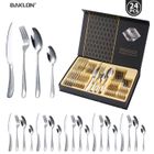 BAKLON Ensemble de Couverts Ménagère 24 Pièces en Acier Inoxydable Pour 6 Personnes,Va Au Lave-Vaisselle,Avec Boîte-cadeau
